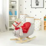 Qaba Interactive Kids Rocking Horse Toy, Gray with Cradlesong and Hand Puppet, for 18-36 Months - Image 10