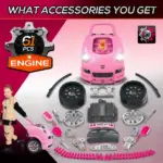 Qaba Interactive Mechanic Kids Truck Engine Toy Set for Creative Play, 61-Piece Car Service Workshop - Image 5
