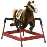 Interactive Spring Rocking Horse Dark Brown Realistic Sounds for Kids 5-12 Years