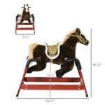 Interactive Spring Rocking Horse Dark Brown Realistic Sounds for Kids 5-12 Years - Image 3
