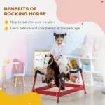 Interactive Spring Rocking Horse Dark Brown Realistic Sounds for Kids 5-12 Years - Image 4