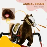 Interactive Spring Rocking Horse Dark Brown Realistic Sounds for Kids 5-12 Years - Image 5