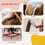Interactive Spring Rocking Horse Dark Brown Realistic Sounds for Kids 5-12 Years - Image 6