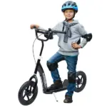 HOMCOM Kick Scooter for Kids 5-12 Years Old with Adjustable Height Handlebar, Non-slip Footplate, Big Wheels, Rear Brake, Black - Image 11