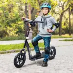 HOMCOM Kick Scooter for Kids 5-12 Years Old with Adjustable Height Handlebar, Non-slip Footplate, Big Wheels, Rear Brake, Black - Image 10