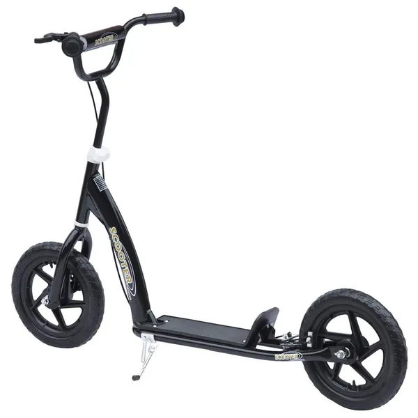 kick-scooter-for-kids-5-12-years-old-with-adjustable-height-handlebar-non-slip-footplate-big-wheels-rear-brake-black.webp HOMCOM Kick Scooter for Kids 5-12 Years Old with Adjustable Height Handlebar, Non-slip Footplate, Big Wheels, Rear Brake, Black - Image 1