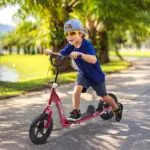 HOMCOM Kick Scooter for Kids 5-12 Years Old with Adjustable Height Handlebar, Non-slip Footplate, Big Wheels, Rear Brake, Red - Image 2