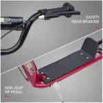 HOMCOM Kick Scooter for Kids 5-12 Years Old with Adjustable Height Handlebar, Non-slip Footplate, Big Wheels, Rear Brake, Red - Image 6