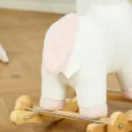 Kids 2 in 1 Rocking Horse and Glide Unicorn with Sound, Wooden Base, Pedal, Grip Handle, White, for 3-6 Years Old - Image 8