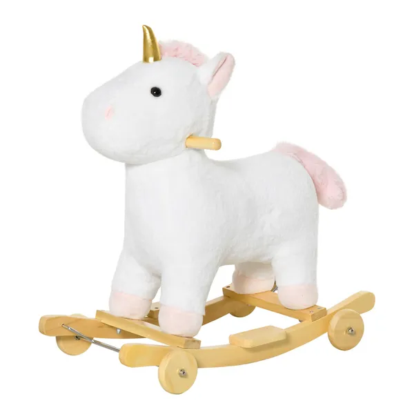 kids-2-in-1-rocking-horse-and-glide-unicorn-with-sound-wooden-base-pedal-grip-handle-white-for-3-6-years-old.webp Kids 2 in 1 Rocking Horse and Glide Unicorn with Sound, Wooden Base, Pedal, Grip Handle, White, for 3-6 Years Old - Image 1