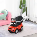 Kids 3 in 1 Push Car Ride-On Stroller Sliding Walking Toy with Horn Music Light Secure Bar for Boys Girls 1-3 Years Old Red - Image 2
