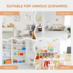 Kids 6-Cube Bookcase Organizer with Reading Nook, Natural Bedroom Storage with Seat Cushion, Playroom Shelf, 40.5x12x23.5 - Image 6