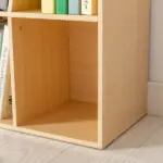 Kids 6-Cube Bookcase Organizer with Reading Nook, Natural Bedroom Storage with Seat Cushion, Playroom Shelf, 40.5x12x23.5 - Image 7