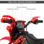Aosom Kids 6V Electric Ride-On Motorcycle with Training Wheels, Battery-Powered, Red - Image 4