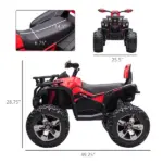 Kids ATV 12V Ride on Car with Music Realistic Headlights Wheels Rechargeable Electric Red - Image 3