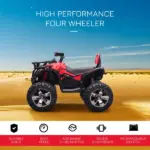 Kids ATV 12V Ride on Car with Music Realistic Headlights Wheels Rechargeable Electric Red - Image 4