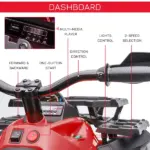 Kids ATV 12V Ride on Car with Music Realistic Headlights Wheels Rechargeable Electric Red - Image 5