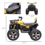 Kids ATV 12V Ride on Car with Music Realistic Headlights Wide Wheels Rechargeable Electric Yellow - Image 3