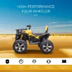 Kids ATV 12V Ride on Car with Music Realistic Headlights Wide Wheels Rechargeable Electric Yellow - Image 4