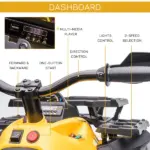 Kids ATV 12V Ride on Car with Music Realistic Headlights Wide Wheels Rechargeable Electric Yellow - Image 5