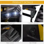 Kids ATV 12V Ride on Car with Music Realistic Headlights Wide Wheels Rechargeable Electric Yellow - Image 7