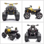 Kids ATV 12V Ride on Car with Music Realistic Headlights Wide Wheels Rechargeable Electric Yellow - Image 8