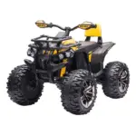 Kids ATV 12V Ride on Car with Music Realistic Headlights Wide Wheels Rechargeable Electric Yellow - Image 10