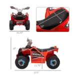 Kids ATV 6V Ride-On Four-Wheeler with Forward Reverse Red Durable Wheels for Toddlers 18-36 Months - Image 3