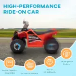 Kids ATV 6V Ride-On Four-Wheeler with Forward Reverse Red Durable Wheels for Toddlers 18-36 Months - Image 5