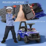 Kids Blue Ride-On Push Car with Megaphone, Sliding Toy with Under Seat Storage, Removable Backrest for Ages 2-5 - Image 4