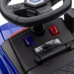 Kids Blue Ride-On Push Car with Megaphone, Sliding Toy with Under Seat Storage, Removable Backrest for Ages 2-5 - Image 9