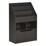 Kids Bookcase, Multi-Shelf Organizer with Mobile Drawer, Brown Storage for Books, Magazines, Toys in Bedroom, Playroom