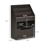 Kids Bookcase, Multi-Shelf Organizer with Mobile Drawer, Brown Storage for Books, Magazines, Toys in Bedroom, Playroom - Image 3
