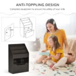 Kids Bookcase, Multi-Shelf Organizer with Mobile Drawer, Brown Storage for Books, Magazines, Toys in Bedroom, Playroom - Image 6