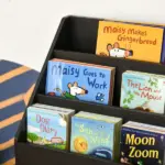 Kids Bookcase, Multi-Shelf Organizer with Mobile Drawer, Brown Storage for Books, Magazines, Toys in Bedroom, Playroom - Image 8