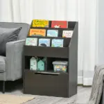 Kids Bookcase, Multi-Shelf Organizer with Mobile Drawer, Brown Storage for Books, Magazines, Toys in Bedroom, Playroom - Image 10