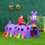Qaba Kids Caterpillar Climbing Tunnel Purple Indoor Outdoor Climb N Crawl Toy Play Structure for 3 6 Years Old Boys Girls Gift - Image 2