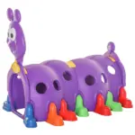 Qaba Kids Caterpillar Climbing Tunnel Purple Indoor Outdoor Climb N Crawl Toy Play Structure for 3 6 Years Old Boys Girls Gift - Image 11