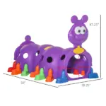 Qaba Kids Caterpillar Climbing Tunnel Purple Indoor Outdoor Climb N Crawl Toy Play Structure for 3 6 Years Old Boys Girls Gift - Image 3
