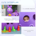 Qaba Kids Caterpillar Climbing Tunnel Purple Indoor Outdoor Climb N Crawl Toy Play Structure for 3 6 Years Old Boys Girls Gift - Image 4