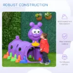 Qaba Kids Caterpillar Climbing Tunnel Purple Indoor Outdoor Climb N Crawl Toy Play Structure for 3 6 Years Old Boys Girls Gift - Image 5