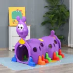Qaba Kids Caterpillar Climbing Tunnel Purple Indoor Outdoor Climb N Crawl Toy Play Structure for 3 6 Years Old Boys Girls Gift - Image 10