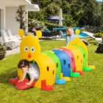 6 Section Kids Caterpillar Crawl Tunnel Playset for Ages 3 to 6 - Image 2