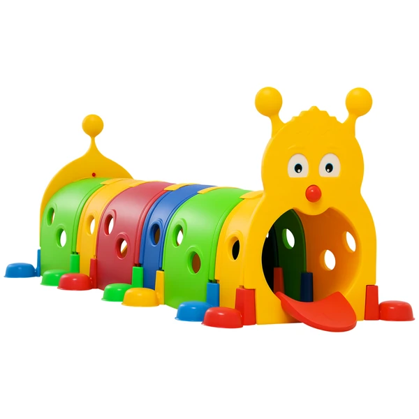 kids-caterpillar-tunnel-playset-indooroutdoor-crawl-equipment-6-sections-for-daycare-preschool-playground-ages-3-6.webp 6 Section Kids Caterpillar Crawl Tunnel Playset for Ages 3 to 6 - Image 1
