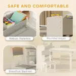 Kids Desk and Chair Set with Paper Roll, Kids Activity Craft Table with Storage Shelves and Drawers, Gray - Image 7