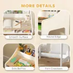 Kids Desk and Chair Set with Storage and Shelves, for Bedroom and Study Room, Gift for 3-8 Years Old, Natural Wood - Image 7