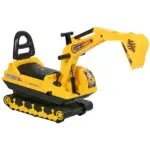 Kids Excavator Toy with Rotatable Digging and Storage Bucket, Kids Ride-on Construction Car for 3-8 Years Old, Yellow and Black