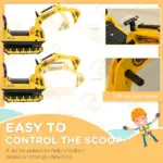 Kids Excavator Toy with Rotatable Digging and Storage Bucket, Kids Ride-on Construction Car for 3-8 Years Old, Yellow and Black - Image 7