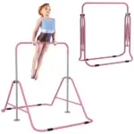 Qaba Kids Folding Gymnastics Bar, Adjustable Height, Bubble Gum Pink - Image 11