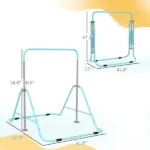 Kids Folding Gymnastics Bar, Adjustable Height, Vibrant Green - Image 3